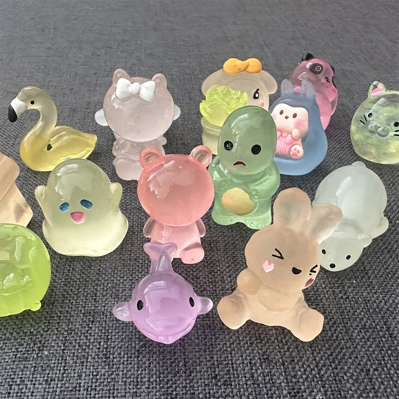 ✨2025 Neue Produkte🎀 Blind Bag Luminous Mini Resin Animal Figures – 10PCS/Set