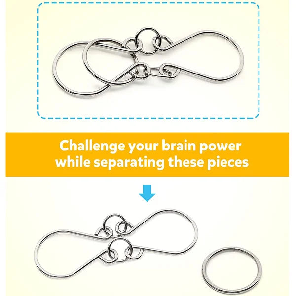 Metal Puzzle Ring Eight-Piece Blue Version Brain Teasers