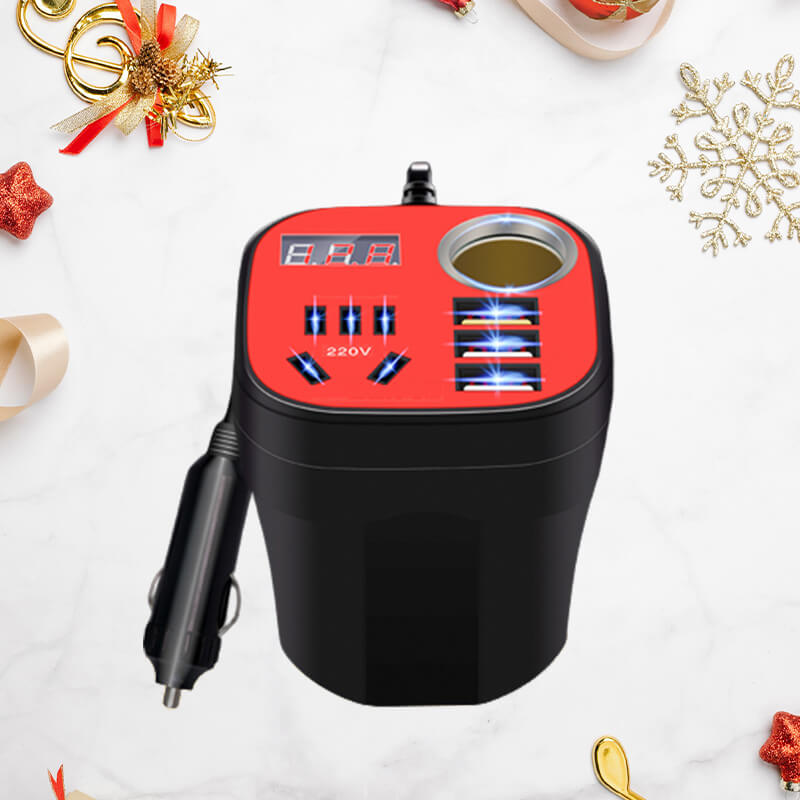 🔥Time-limited special offer💕🚗Car mounted cup type inverter converter QC charger(50%)🔥