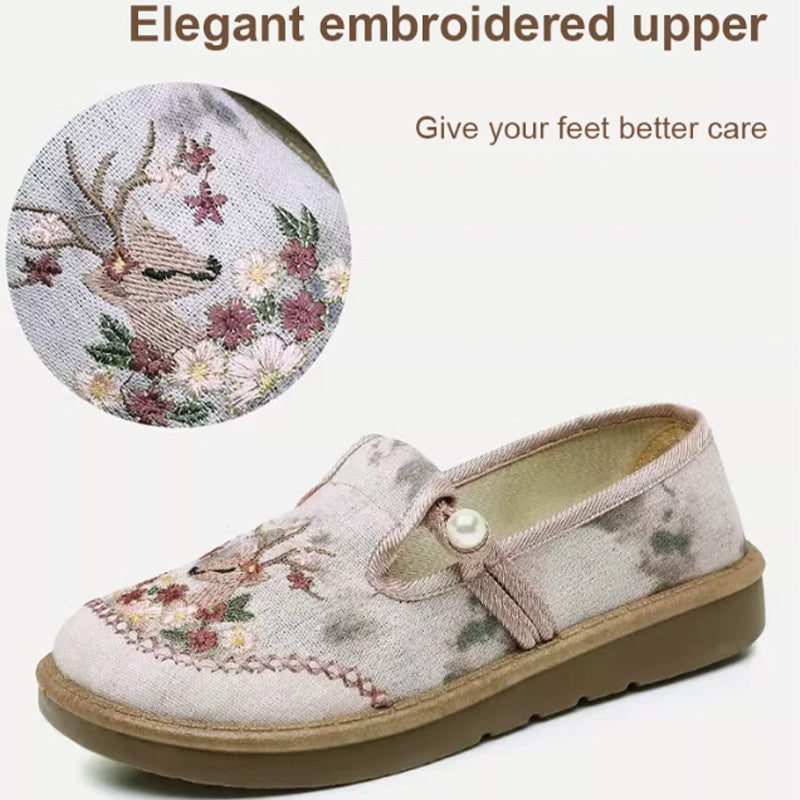 🔥Hot Sale ⏳Women's Flat Slip-On Embroidered Shoes