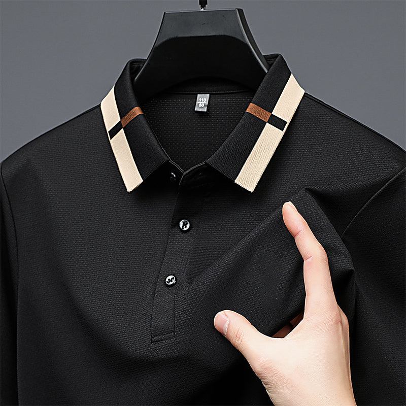 🔥Today 50% off🔥Men's Stretch Ice Silk Short Sleeve Lapel T-shirt