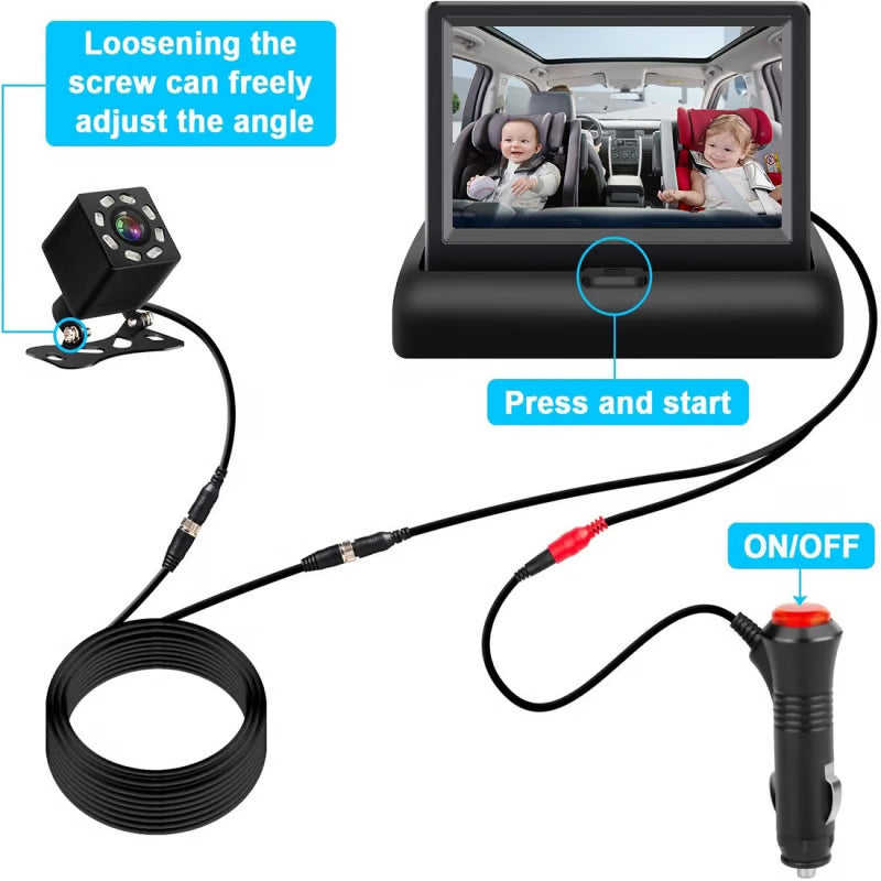 🔥2025 new hot sale🔥Mini Folding Car Baby Mirror Monitor