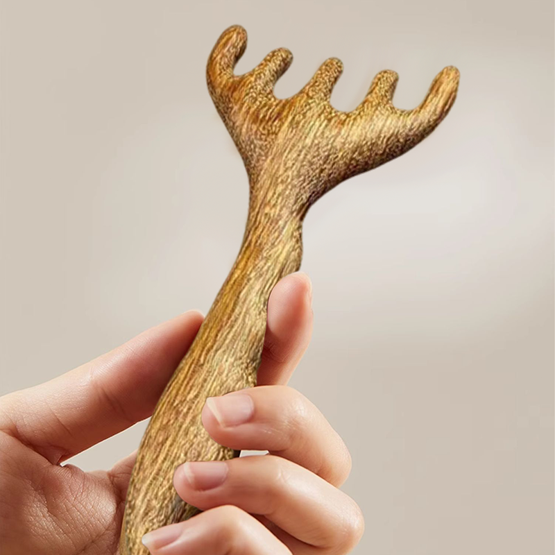 ✨️2025 Hot Sale 60% OFFWooden Head Massager Comb & Gua Sha Tool