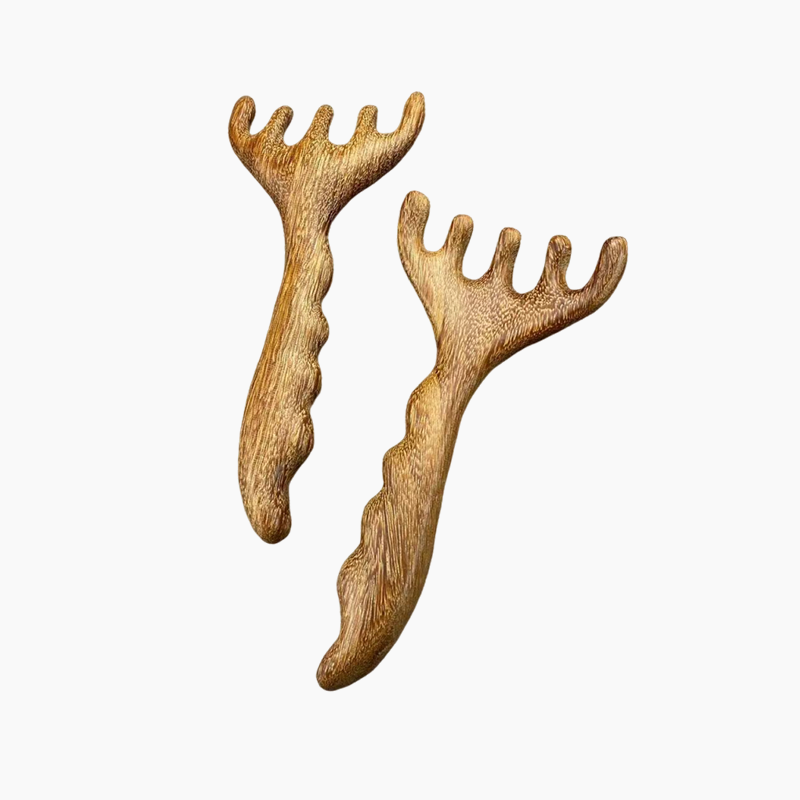 ✨️2025 Hot Sale 60% OFFWooden Head Massager Comb & Gua Sha Tool