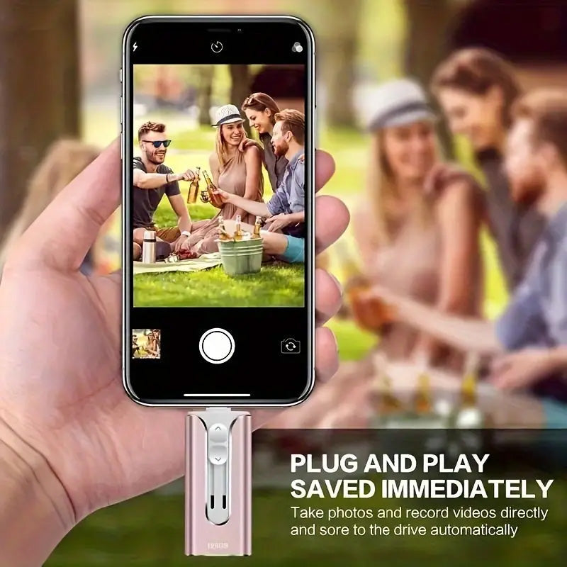 64GB Micro USB + MFi Certified Lightning + 8 Pin + USB 3.0 ⚡4 in1 Flash Drive for iPhone/iPad/Android/PC⚡