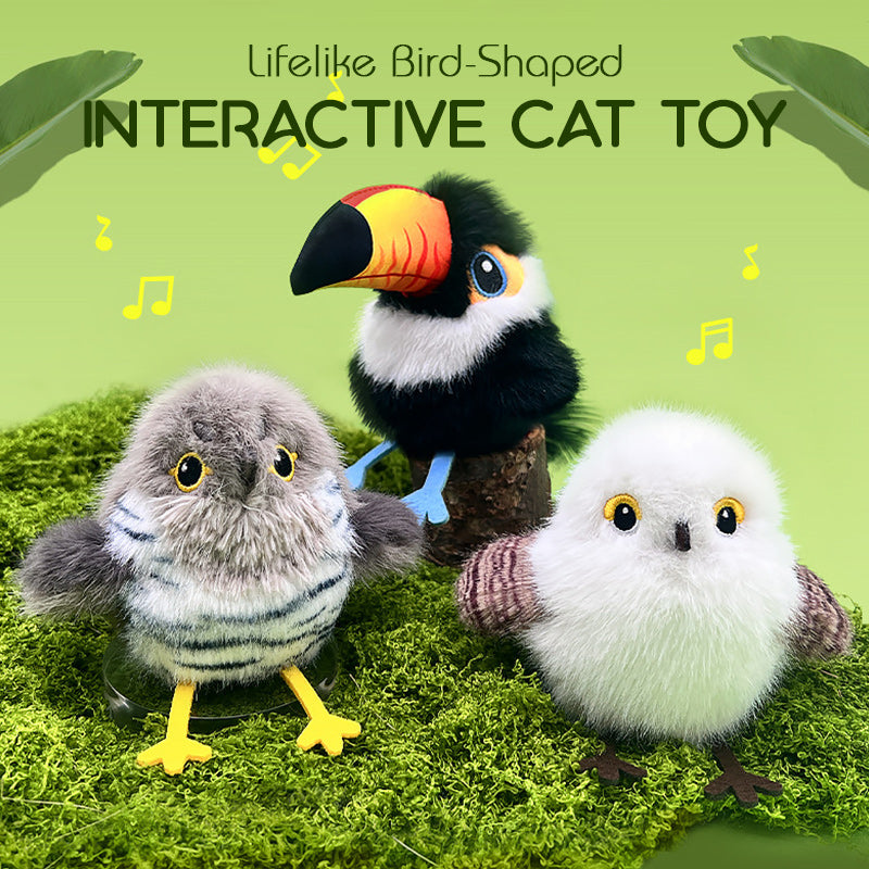 šš±Realistic bird-shaped interactive cat toy