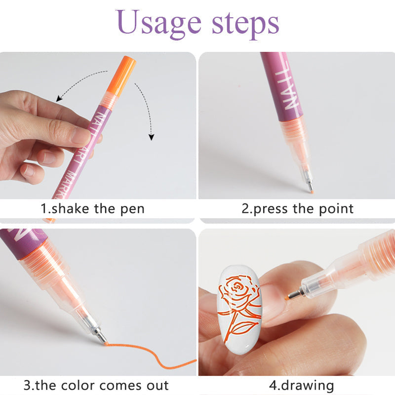 💥 BUY 2 GET 1 FREE! 🎁 50% OFF ⏳ 12 Colors Nail Art Pens Set – Create Beautiful & Precise Designs ✨