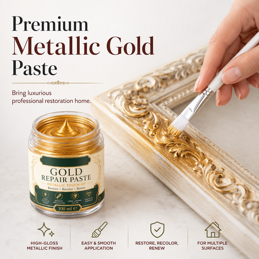 ✨🖌️50% OFF NOW! Metallic Gold Refinishing Repair Paste – Gold Touch-Up Paint Paste, Restore Faded Frames, Furniture & Decor, Brilliant Shiny Metallic Finish