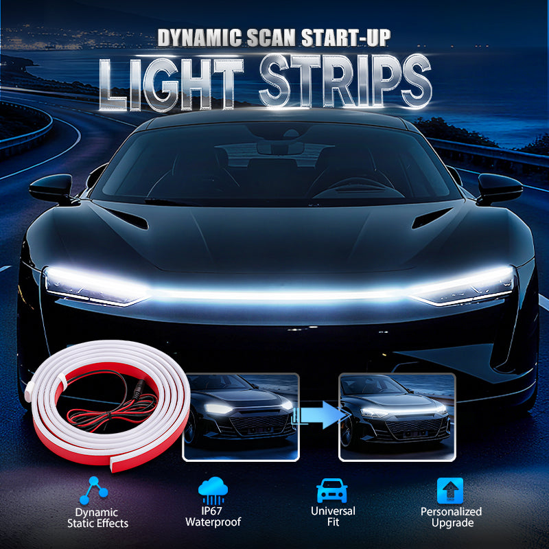 🔥【Dynamic Scan HoodBeam Kit】- 50% OFF! Light up your hood with hypnotic smooth scanning effects! ✨🚗