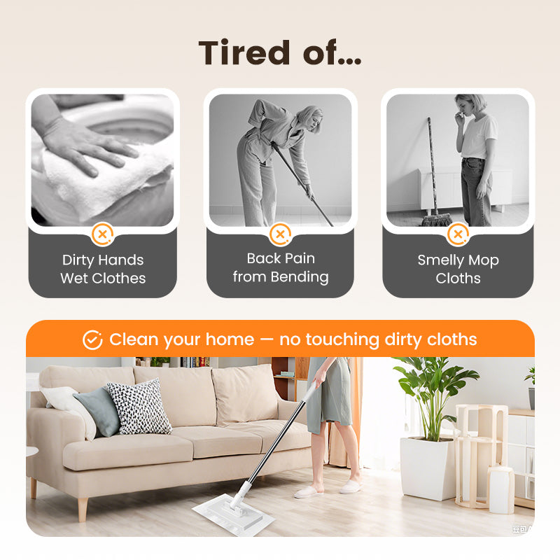 🧹Now only 50% off!💥Disposable Dust Mop with 4 Reusable Cloths