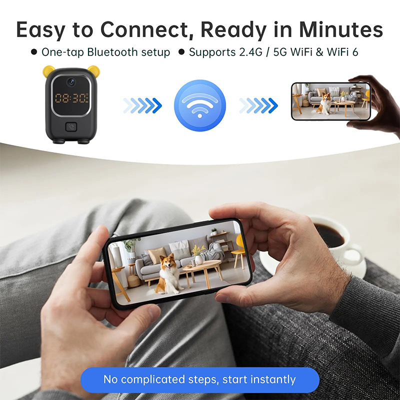 🔥Smart Digital Clock Camera with Dual Band WiFi (5GHz & 2.4GHz) | Home Security & Real-Time Monitoring System