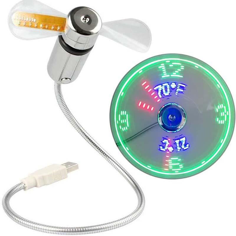 🔥2025 Hot Sale 50% OFF🔥USB Fan with LED Clock Lighting