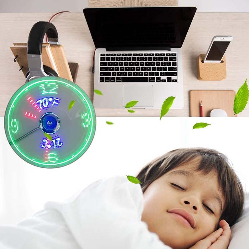 🔥2025 Hot Sale 50% OFF🔥USB Fan with LED Clock Lighting