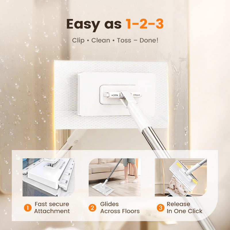🧹Now only 50% off!💥Disposable Dust Mop with 4 Reusable Cloths