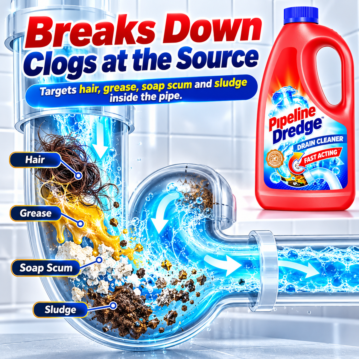 🧼🚿Drain Clog Remover and Cleaner 💶 Fast & Effective Against Blockages✨