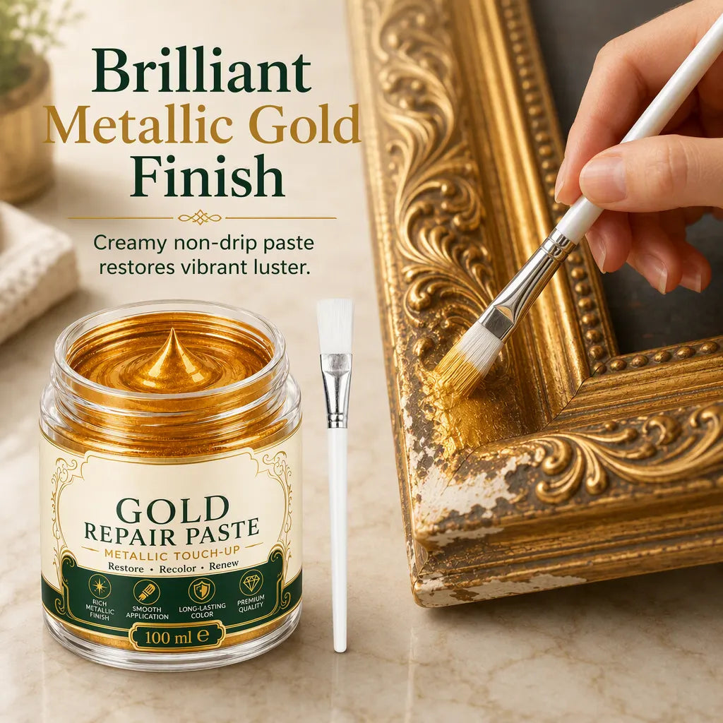 ✨🖌️50% OFF NOW! Metallic Gold Refinishing Repair Paste – Gold Touch-Up Paint Paste, Restore Faded Frames, Furniture & Decor, Brilliant Shiny Metallic Finish