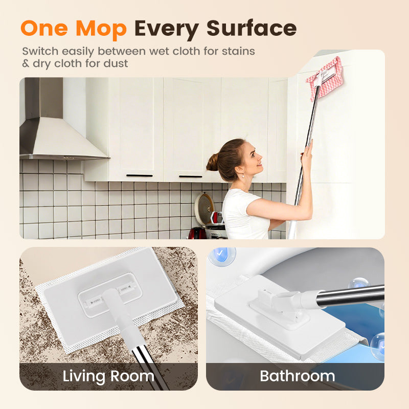 🧹Now only 50% off!💥Disposable Dust Mop with 4 Reusable Cloths