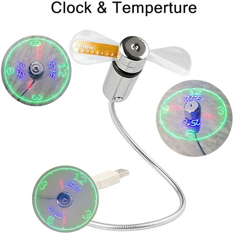 🔥2025 Hot Sale 50% OFF🔥USB Fan with LED Clock Lighting