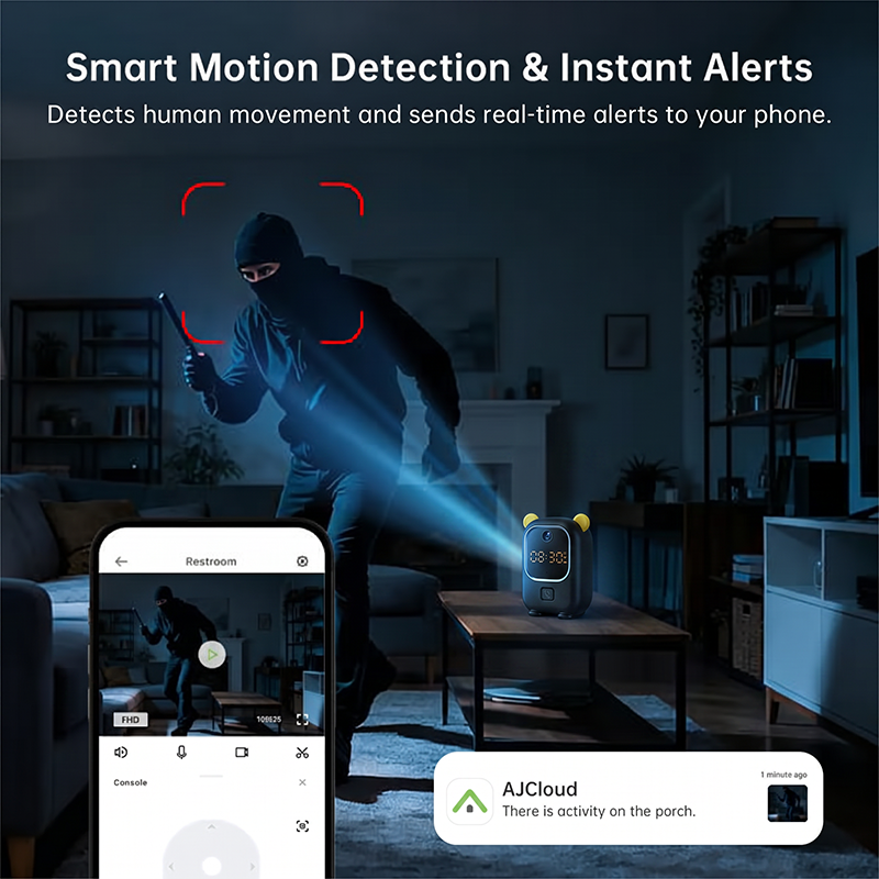 🔥Smart Digital Clock Camera with Dual Band WiFi (5GHz & 2.4GHz) | Home Security & Real-Time Monitoring System