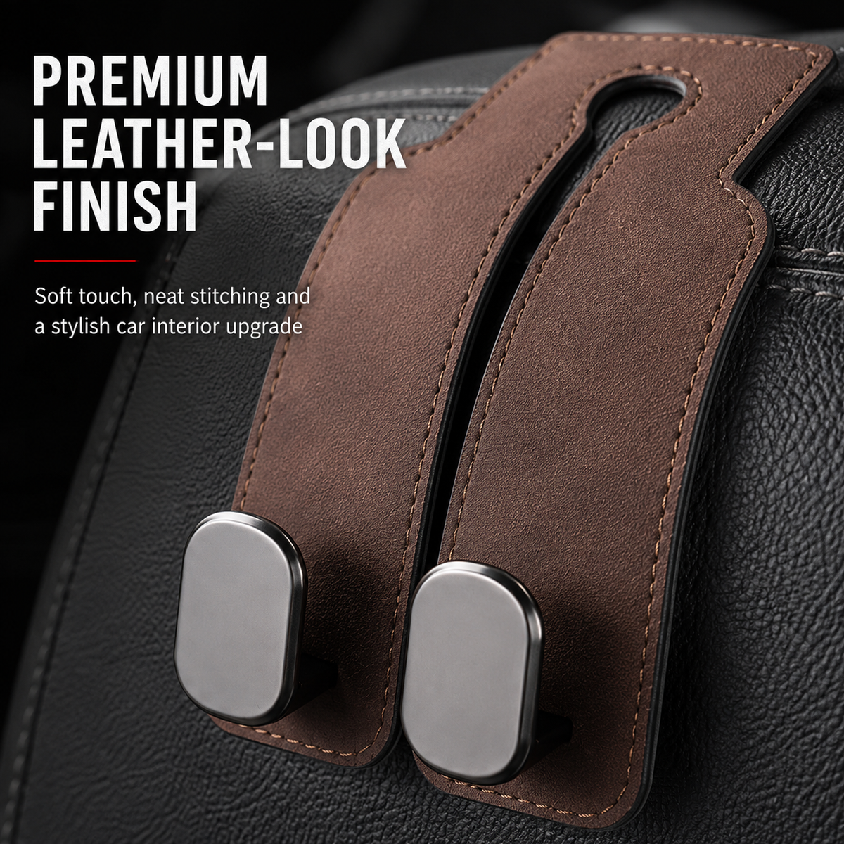 Tired of shopping bags rolling around your boot? 🚗 Grab our stylish seat hooks – 10-second install, zero clutter.