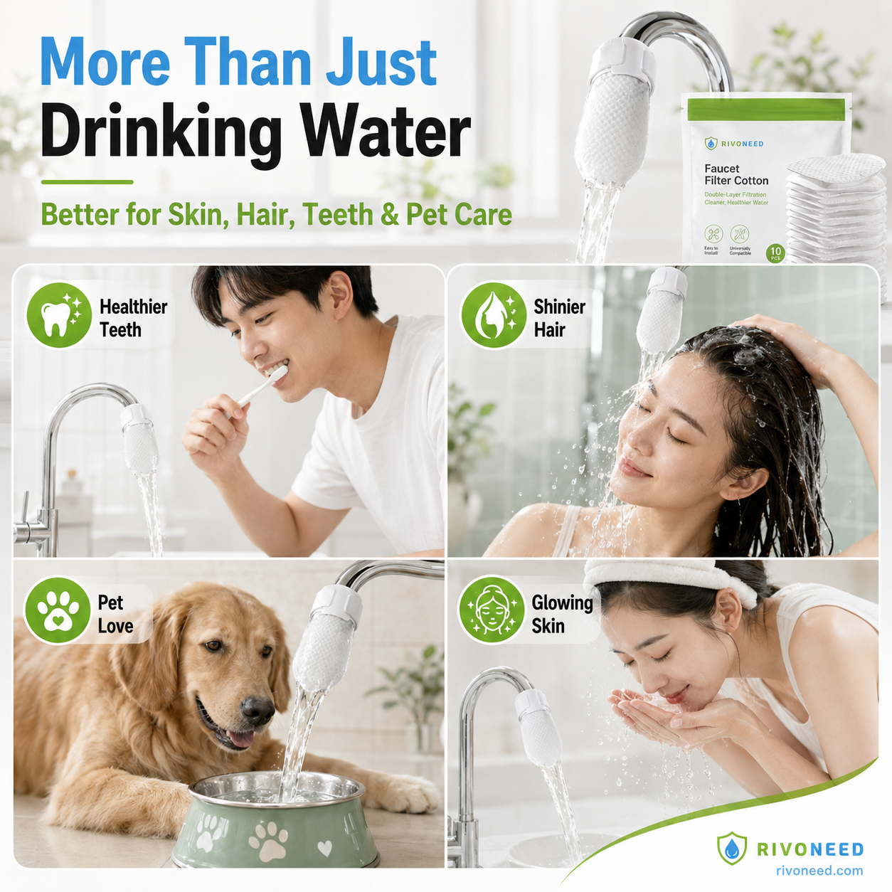⏰60%OFF⚡50K+ SOLD!💥Anti-Splash Kitchen Faucet Cotton Filter for Sediment & Rust Removal