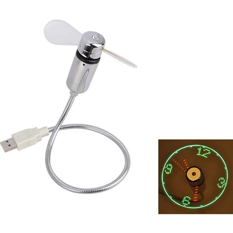 🔥2025 Hot Sale 50% OFF🔥USB Fan with LED Clock Lighting