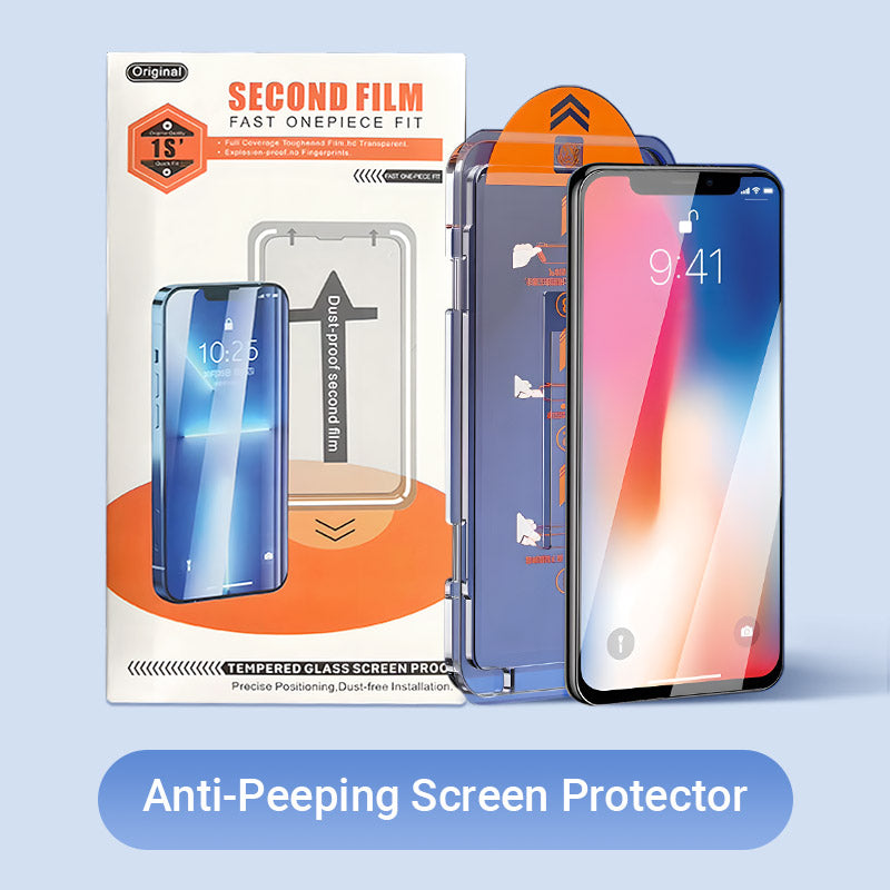 🔥Limited Time 50% OFF🔥4K HD/Anti-Peeping Tempered Glass Screen Protector with Auto Dust-elimination Installation for iPhone