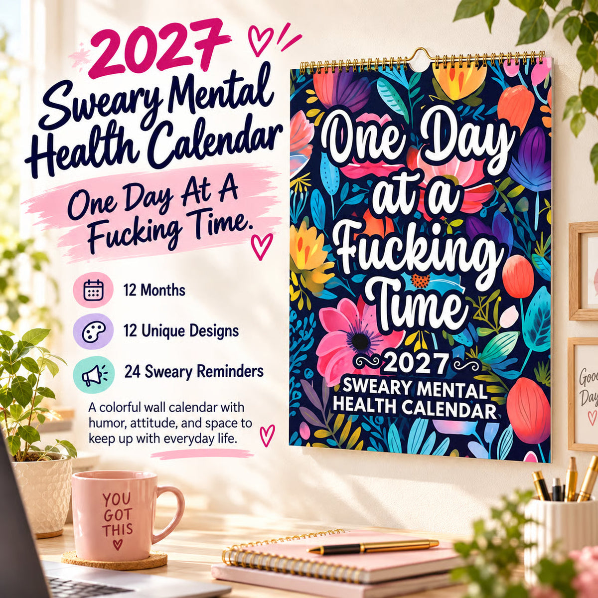🔥HOT SALE 50% OFF💓2027 Sweary Mental Health Calendar