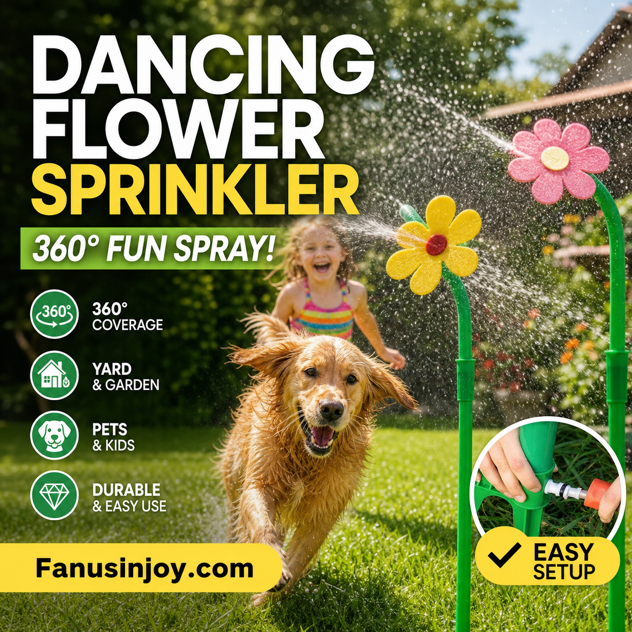 ✨️50% OFF! Boost your courtyard happiness! 360° Rotating Dancing Flower Sprinkler-Funny Dancing Flower Yard Lawn Sprinkler