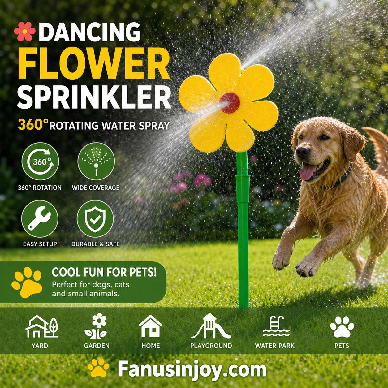 ✨️50% OFF! Boost your courtyard happiness! 360° Rotating Dancing Flower Sprinkler-Funny Dancing Flower Yard Lawn Sprinkler