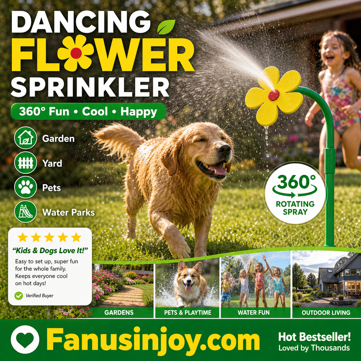 ✨️50% OFF! Boost your courtyard happiness! 360° Rotating Dancing Flower Sprinkler-Funny Dancing Flower Yard Lawn Sprinkler