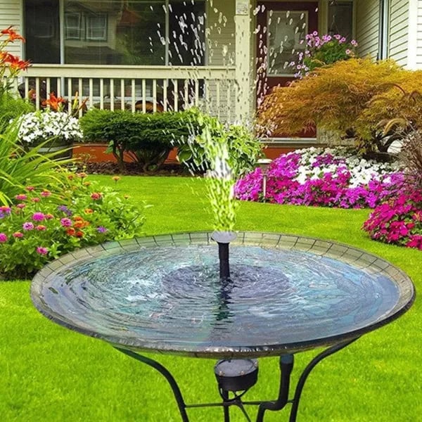 🔥Hot Sales 57% OFF🔥Solar Fountain, Solar Powered Bird Bath Fountain Pump with 4 Nozzles 1.4W Solar Panel Kit Water Pump, Outdoor Watering Submersible Pump for Pond, Pool, Garden, Fish Tank