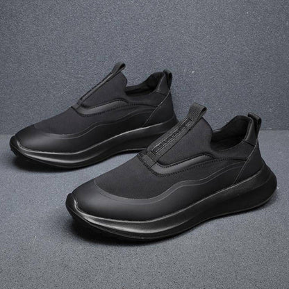 Men's Trendy Black Lightweight Breathable Slip-On Shoes