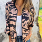 🔥Today 50% off🔥Women's Fall Zebra Print Zipper Bomber Jacket