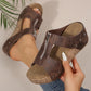 🔥Hot Sale🔥Women's Fashion Rivet Wedge Fish Mouth Thick Bottom Sandals