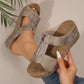 🔥Hot Sale🔥Women's Fashion Rivet Wedge Fish Mouth Thick Bottom Sandals