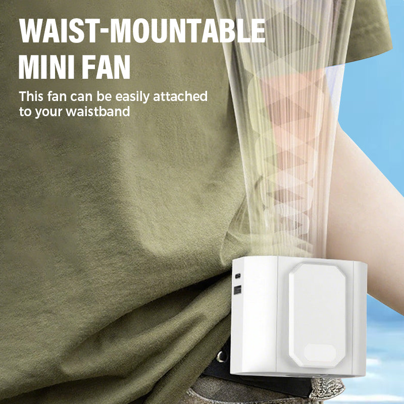 Waist-Mountable & Handheld Rechargeable High-Airflow Mini Fan