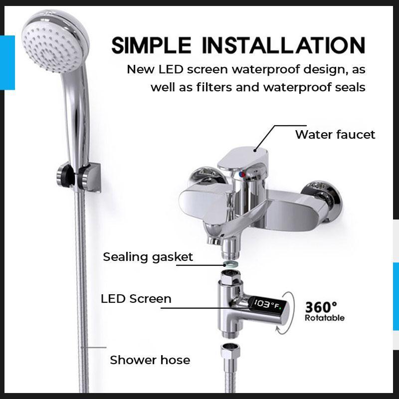 🔥Limited-Time Offer: 50% OFF!!!🔥🌡️ SHOWER THERMOMETER - LCD Display with Backlight, Easy Installation Without Tools, IPX7 Waterproof, Perfect for Modern Bathroom 🛁✨