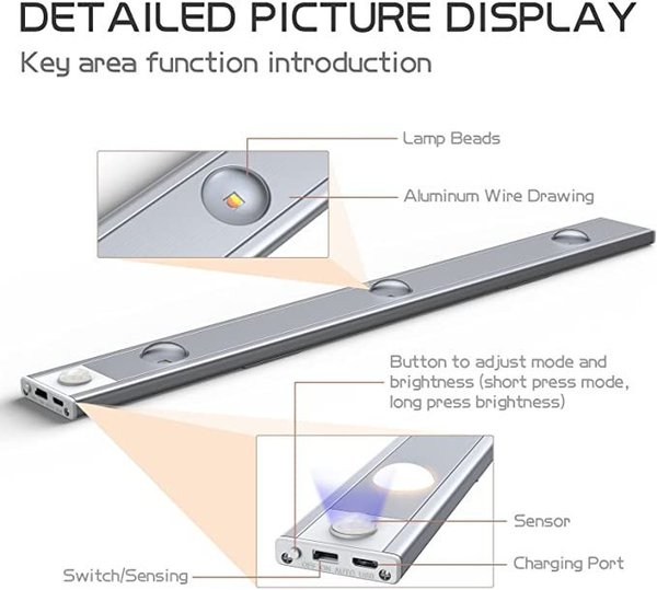 💡Promotion 60% OFF - 💡No Wiring Needed! Stick-On Motion Light for Dark Cabinets & Stairs