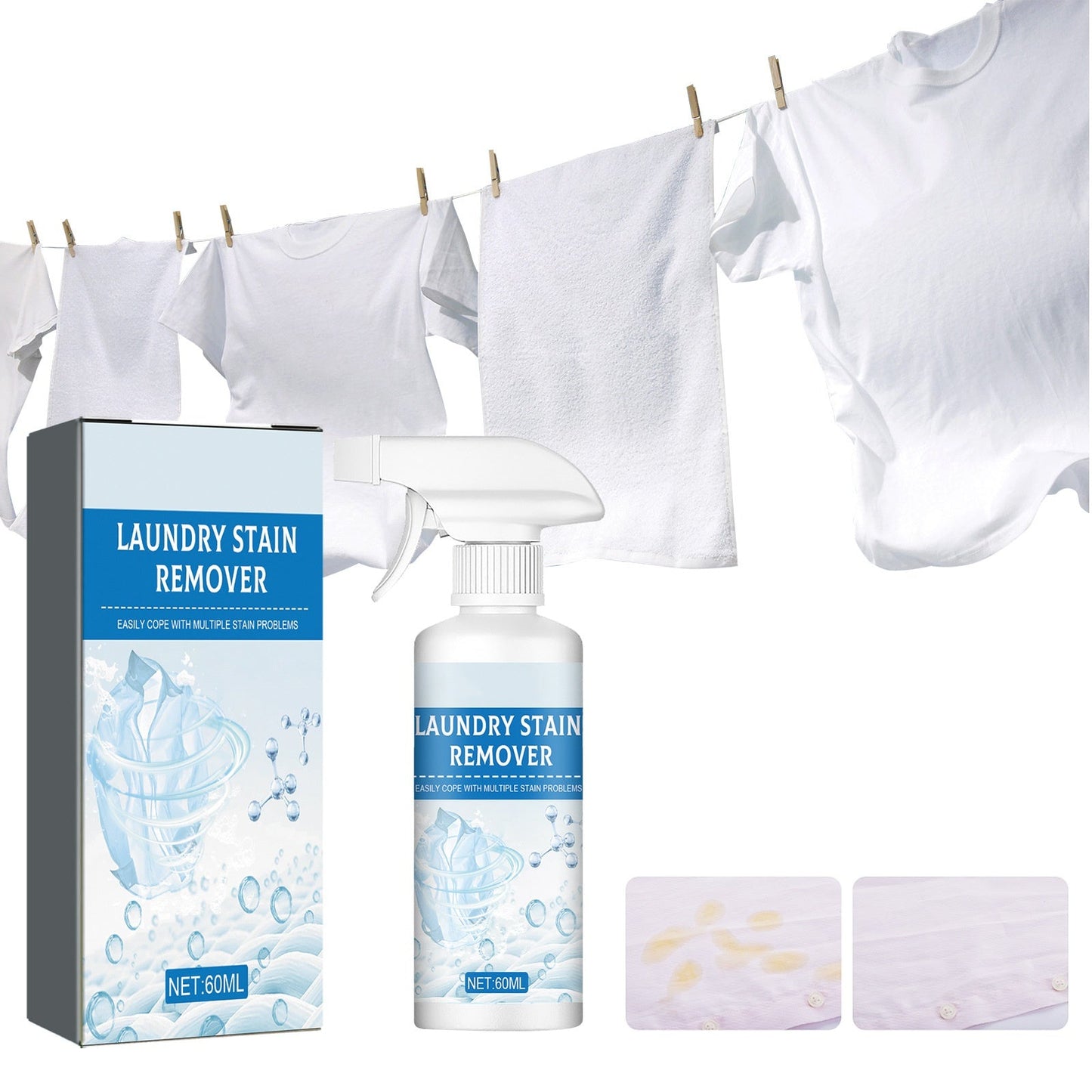 🏆 Last Day Special Price $14.99 ! 💐🔥Buy 2 Get 1 Free🔥Powerful Laundry Stain Remover Spray