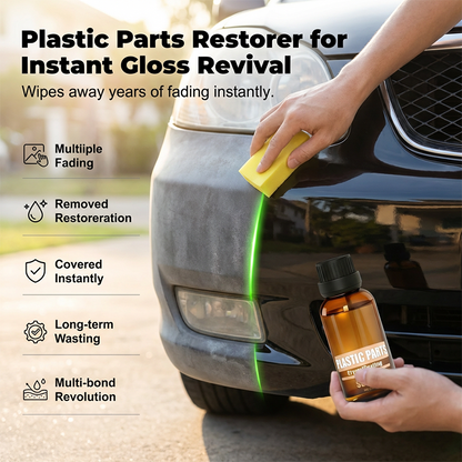 🥳2026 HOT SALE🥳💞50K+ SOLD!💥🚗✨ 50% OFF! Car Plastic Restorer – Crystal coating transforms faded trims to deep black. Hydrophobic shield repels rain & UV. Non-greasy, streak-free finish. 🛡️🌧️