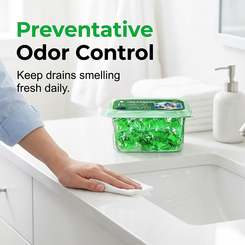 Bio enzyme pods in bathroom