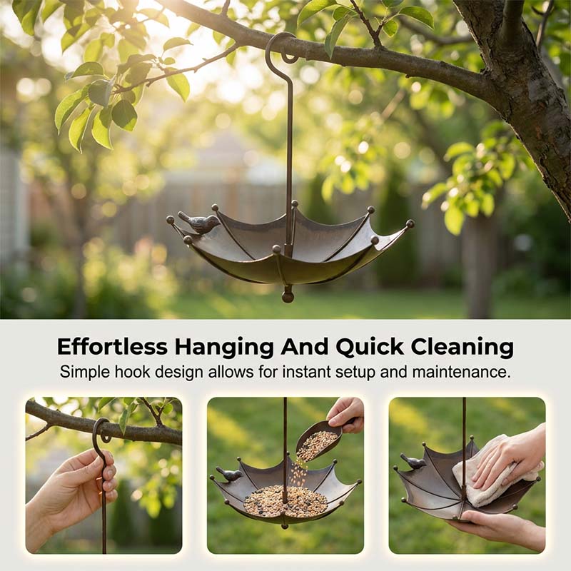 🔥 -50% This Week Only| Hanging Umbrella Bird Feeder & Bath