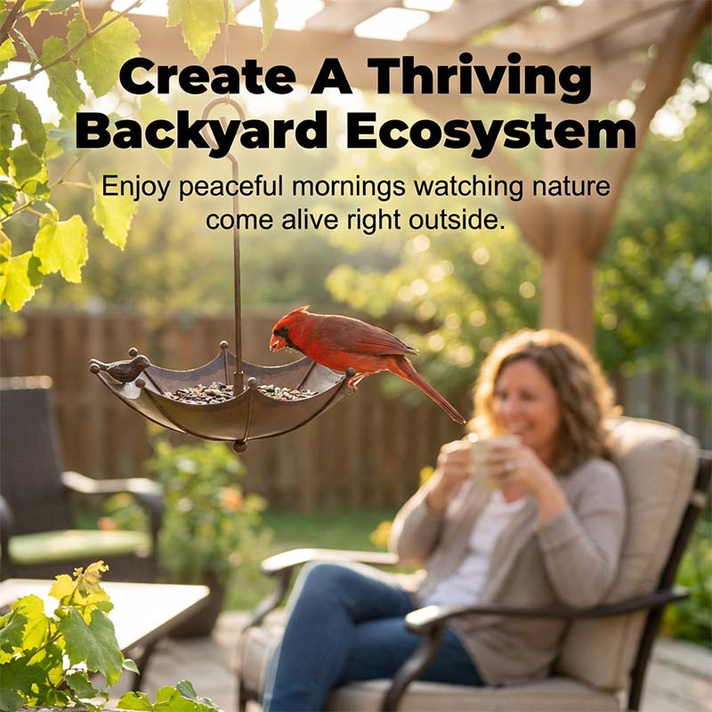 🔥 -50% This Week Only| Hanging Umbrella Bird Feeder & Bath