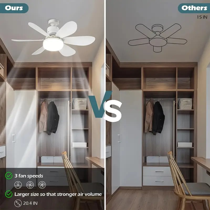 🔥sale-73%OFF-🎁2-IN-1 PORTABLE CEILING FAN & LIGHT with Remote Control