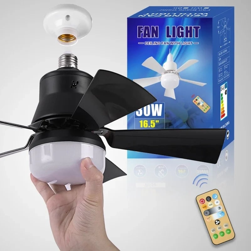 🔥sale-73%OFF-🎁2-IN-1 PORTABLE CEILING FAN & LIGHT with Remote Control