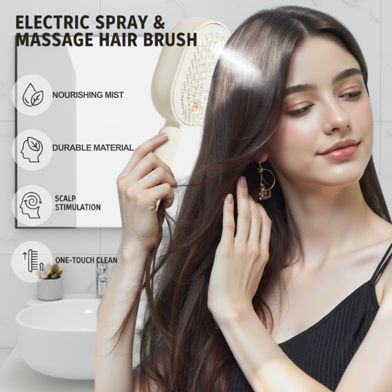 💆‍♀️ 50% OFF NOW! 💧 Electric Spray & Massage Hair Brush – Soothing Scalp Massage, Fine Mist Spraying & Smooth Hair Care – Detangle, Nourish, Relax ✨