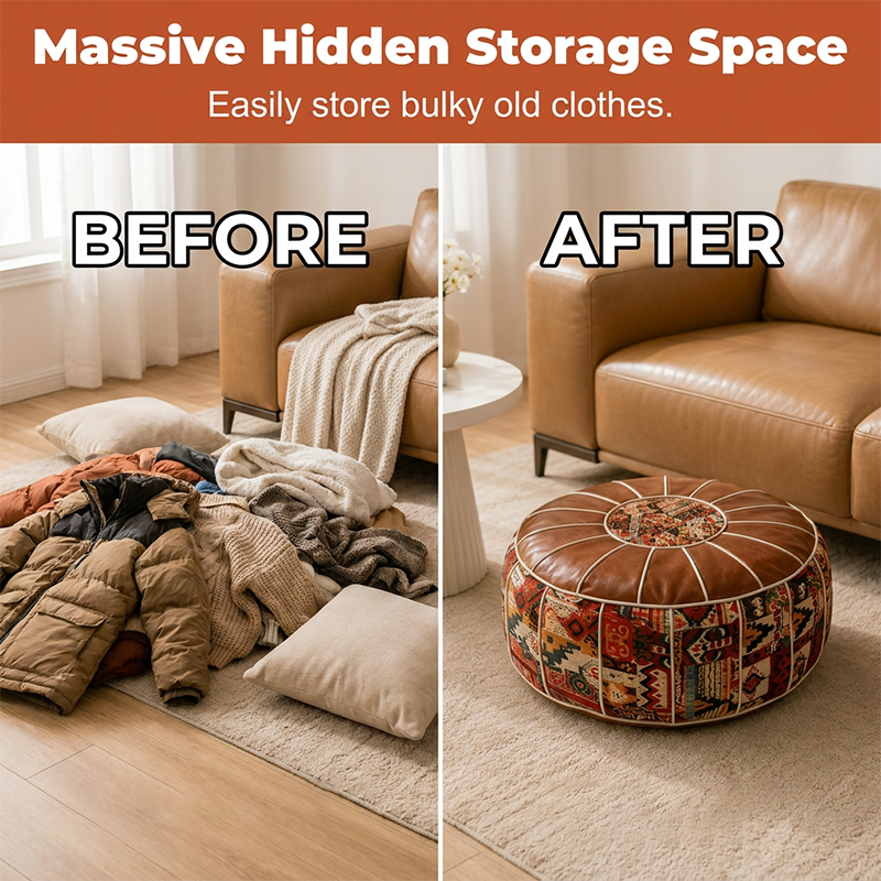 🎁2026 New Arrivals 50% OFF💥Multifunctional Storage Ottoman Pouf