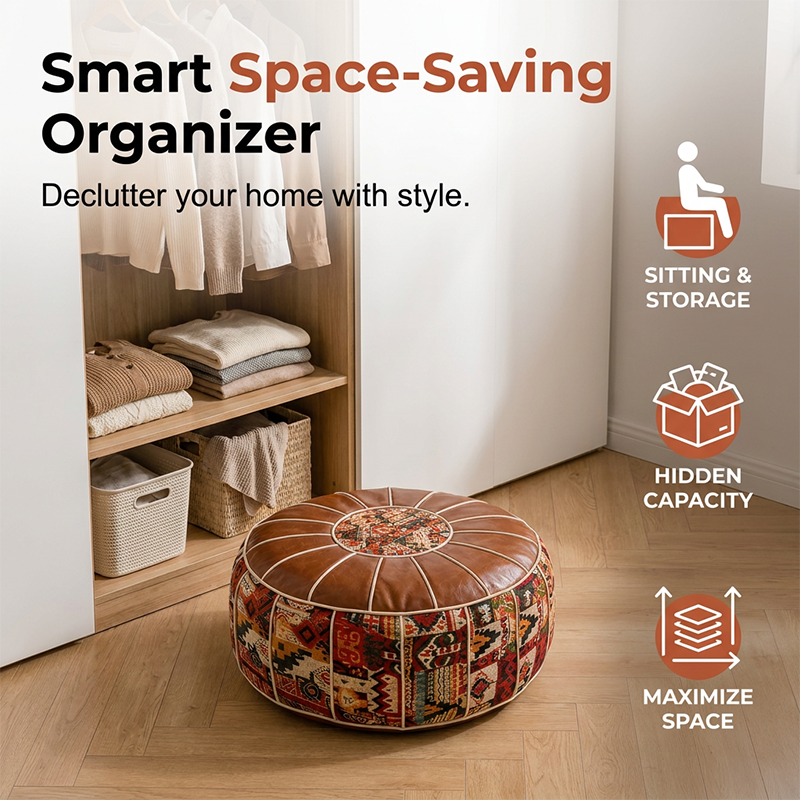 🎁2026 New Arrivals 50% OFF💥Multifunctional Storage Ottoman Pouf