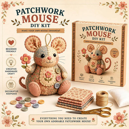 ⏳LIMITED TIME SALE 50% OFF🐭🧵Handcrafted Vintage Mouse Plush Sewing Kit